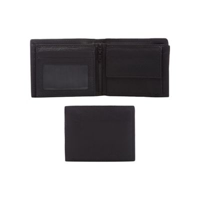 Black leather debossed logo wallet in a gift box